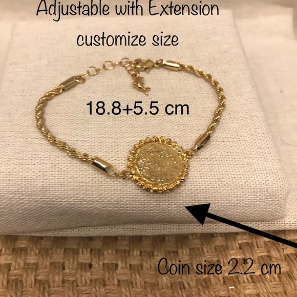 Lira Charm Bracelet, Coin Bracelet, Wedding  Bracelet, Gold Bracelet, Bracelets - Picture 4 of 8